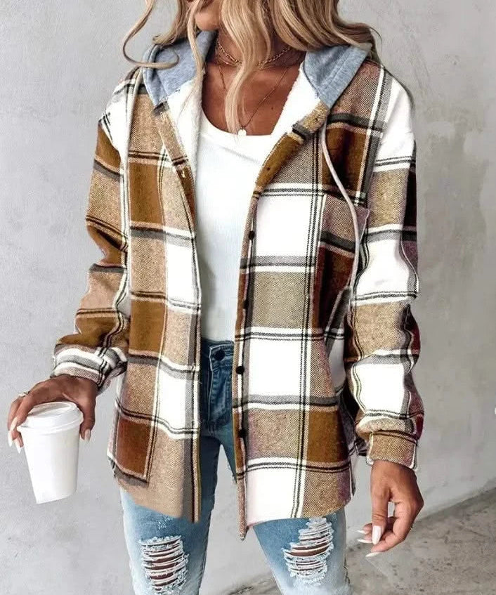 HIGHLAND PLAID HOODED COAT
