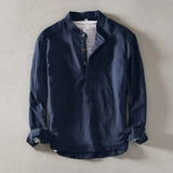 CALLUM LINEN MANDARIN SHIRT