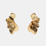Selena – Statement Leaf Earrings in Gold