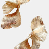 Selena – Statement Leaf Earrings in Gold