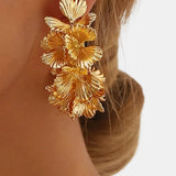 Thalia – Multi-Layer Floral Hoop Earrings in Gold