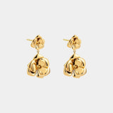 Trisha – Floral Drop Earrings in Gold