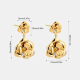 Trisha – Floral Drop Earrings in Gold