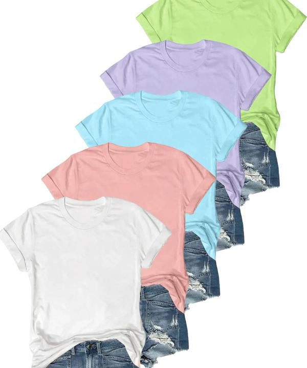 OLIVE™ - Casual Short Sleeve Tee (Pack of 5)