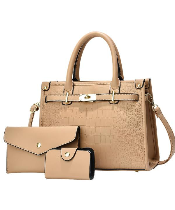 ALENOR™ – Crocodile Embossed Large Capacity Crossbody Handbag Set