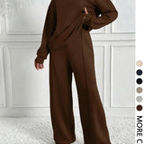 BETH™ - Casual Solid Color Sweatshirt & Pants Set for Outdoor Comfort