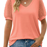 RHINA™ - Sheer Sleeve V-Neck Top