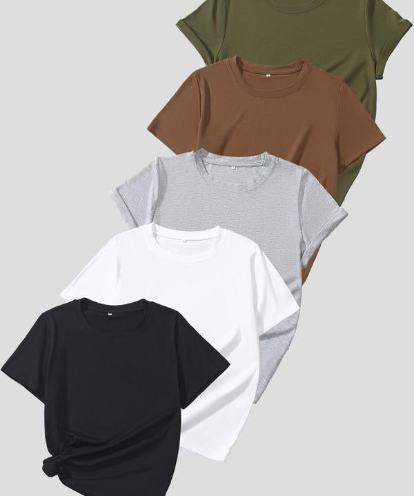 OLIVE™ - Casual Short Sleeve Tee (Pack of 5)