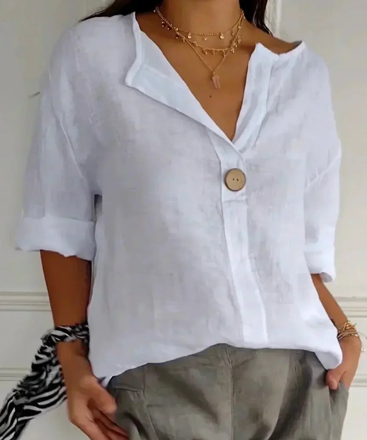 NAYLA™ - Casual V-Neck Blouse