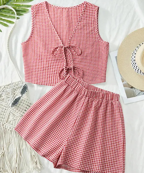 MOESHA™ - Chic Summer Sleeveless Vest and High-Waist Shorts Set