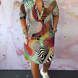 MARI™ - Colorful V-Neck Dress