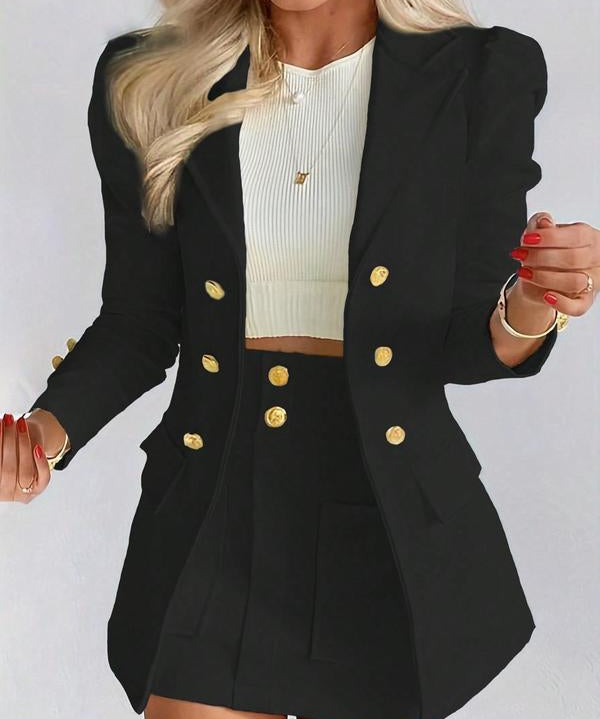 MAGDA™ - Elegant Two-Piece Blazer & Skirt Set for Winter & Fall Fashion