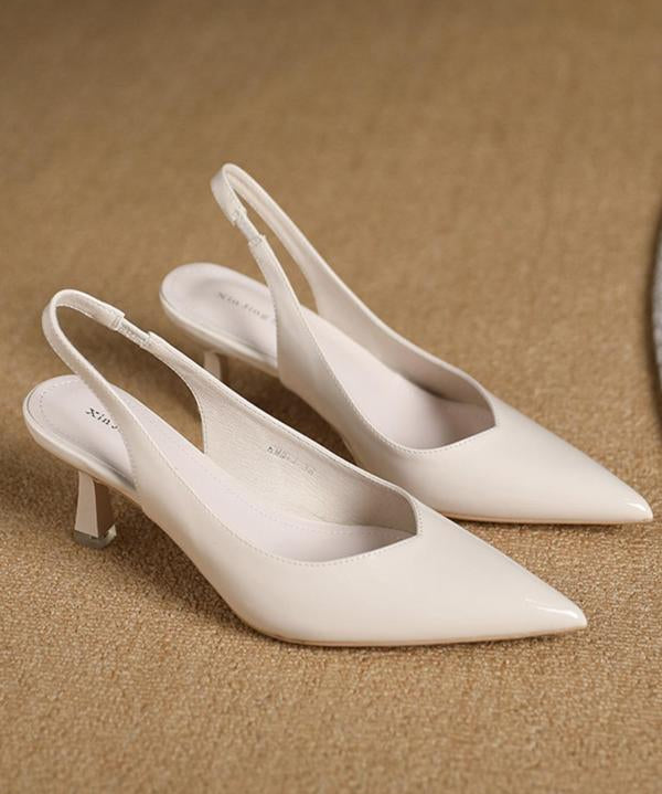 AMIRA™ - Women’s PU Leather Slingback Heels Simple Solid Color Pointed Toe Pumps