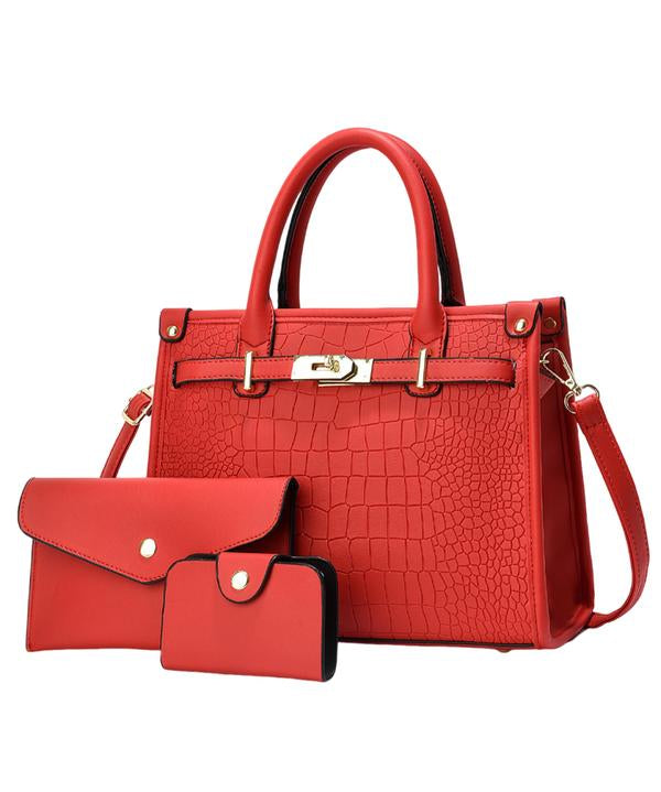 ALENOR™ – Crocodile Embossed Large Capacity Crossbody Handbag Set