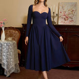 HOLLY™ - Elegant Ruched Tie-Back Sweetheart Neck A-Line Dress for Parties