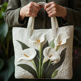 Artisanal Quilted Bag - White Lilies