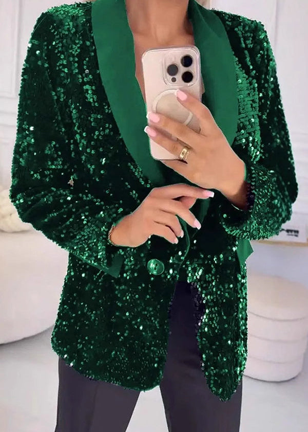 LUXARA™ -Shimmer Sequin Blazer