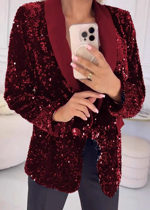 LUXARA™ -Shimmer Sequin Blazer