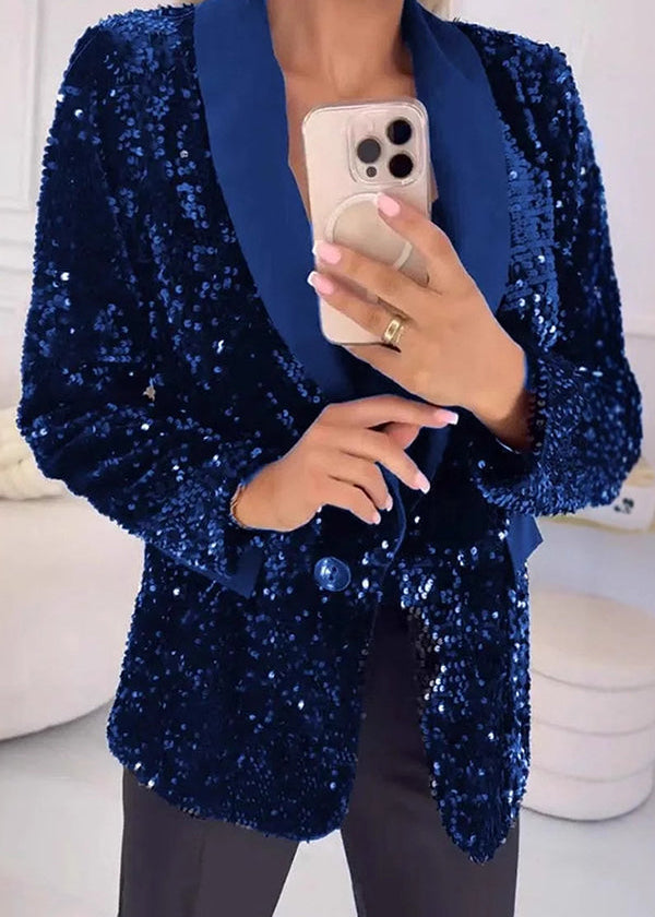 LUXARA™ -Shimmer Sequin Blazer