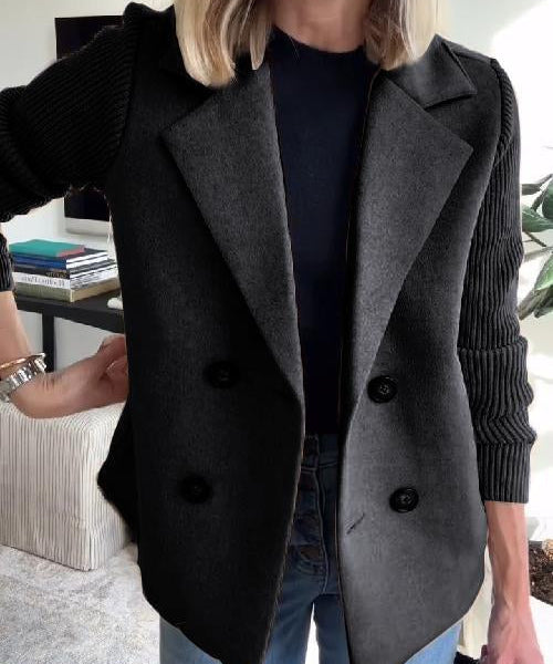 SORELLE™ - Elegant Knit-Sleeve Blazer