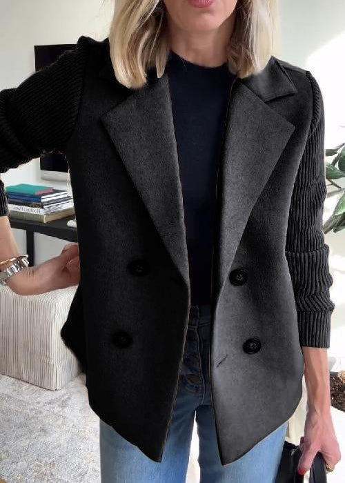 SORELLE™ - Elegant Knit-Sleeve Blazer