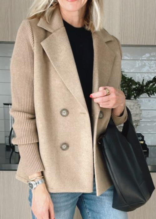 SORELLE™ - Elegant Knit-Sleeve Blazer