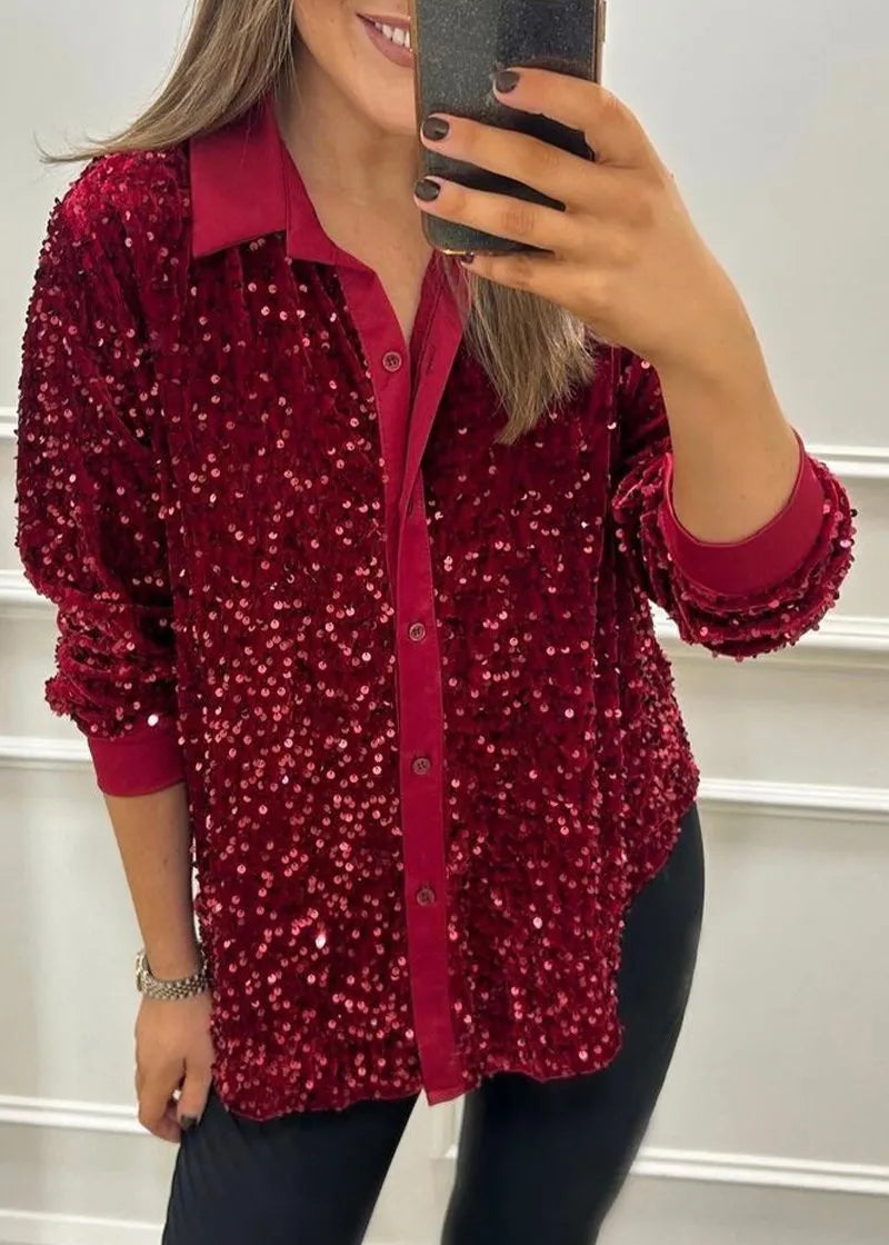 CIARA™ - Shimmer Sequin Shirt