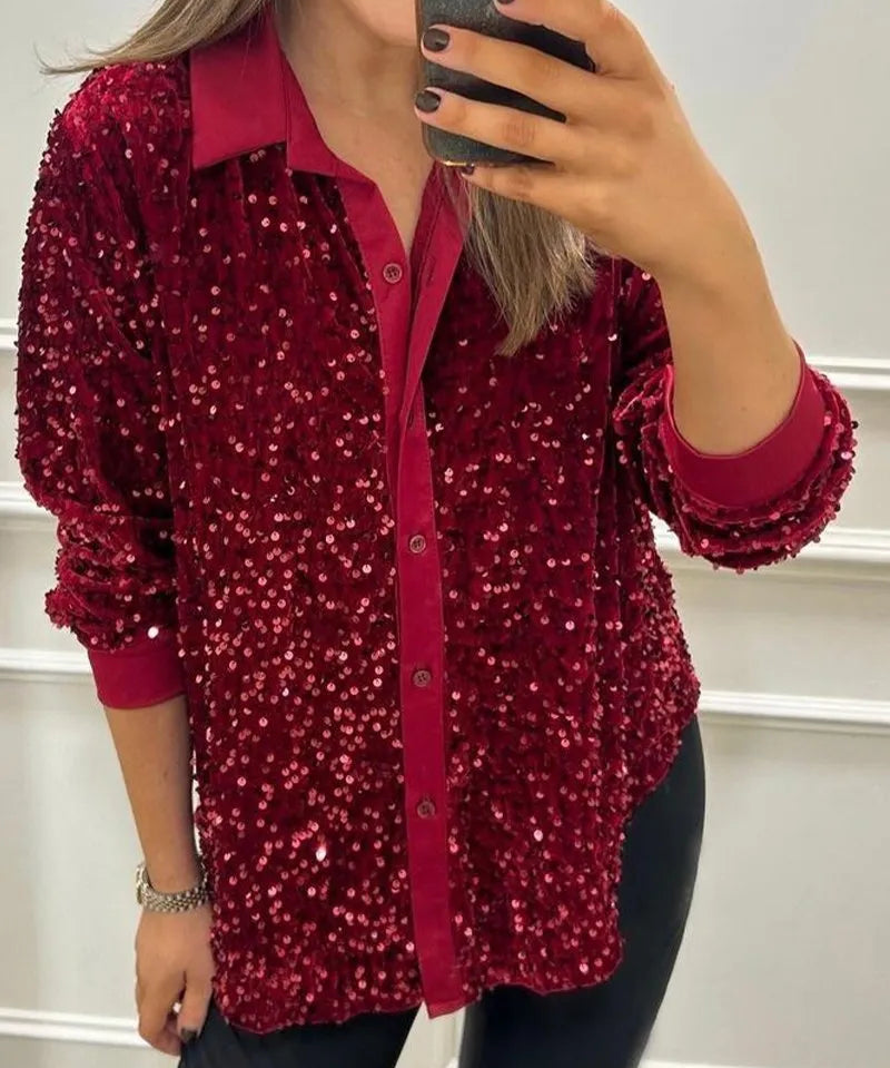 CIARA™ - Shimmer Sequin Shirt
