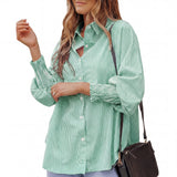 SARAH™ – Modern Striped Button Shirt