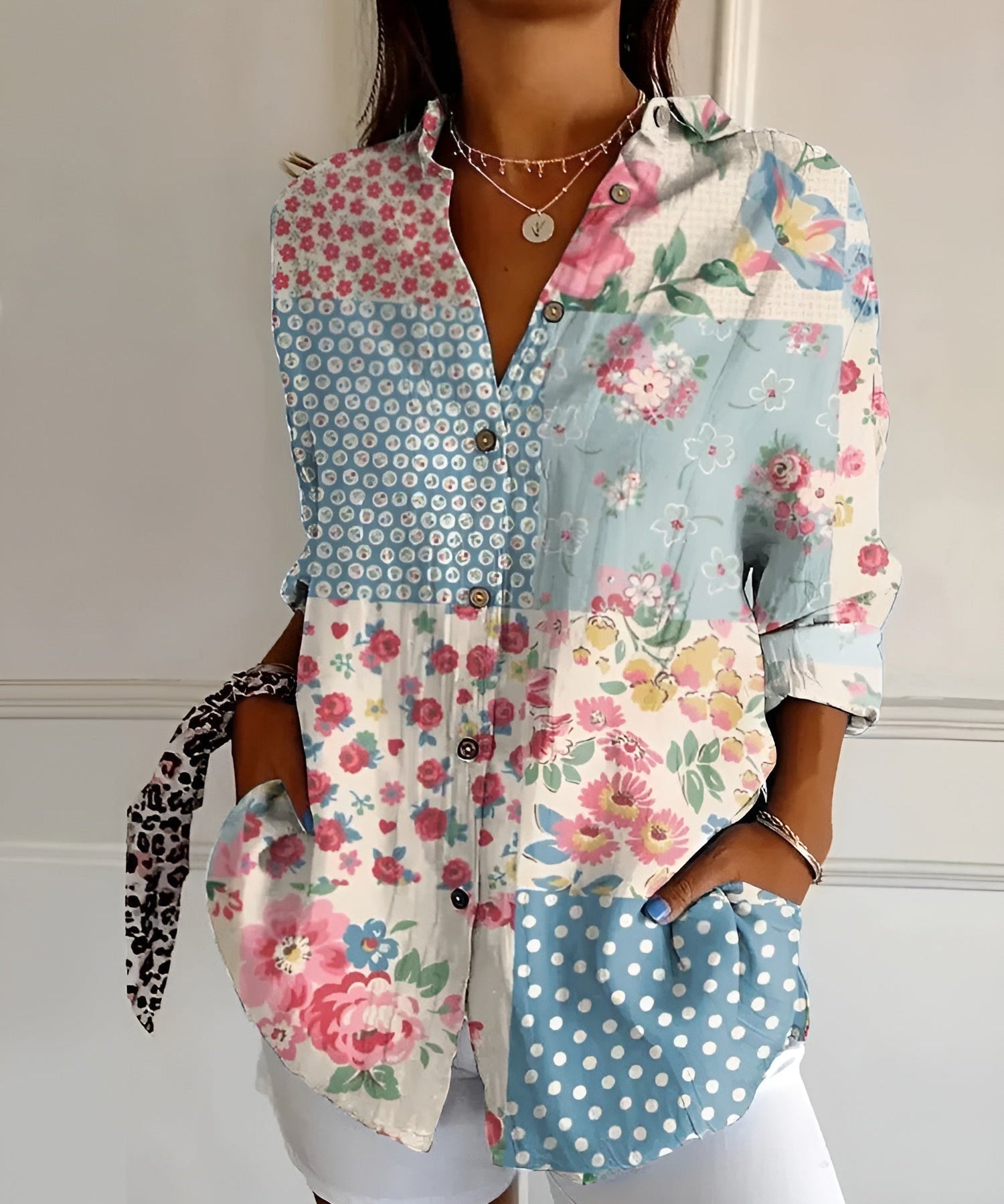 MELODIE™ – Elegant Floral Button Shirt