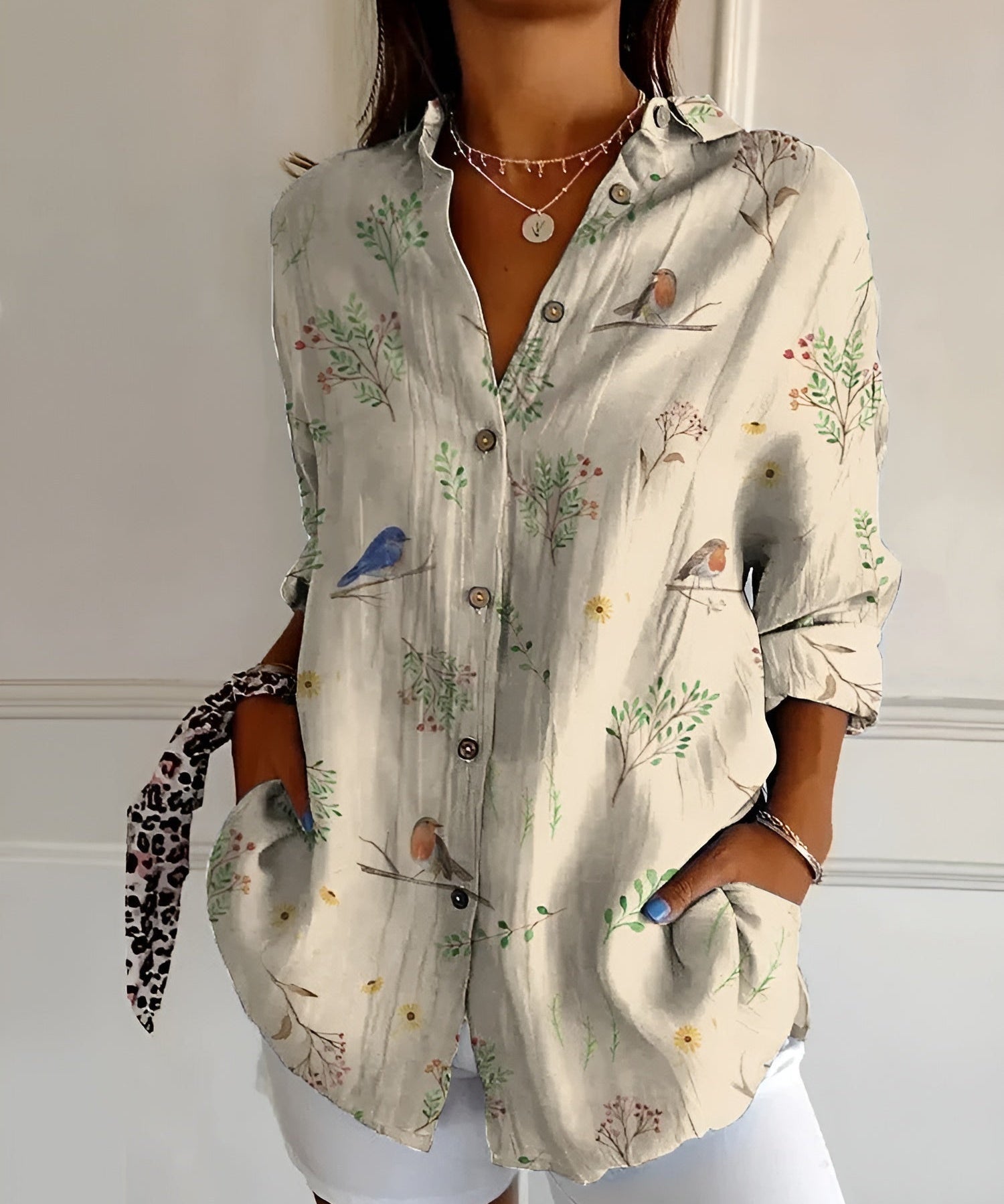 MELODIE™ – Elegant Floral Button Shirt