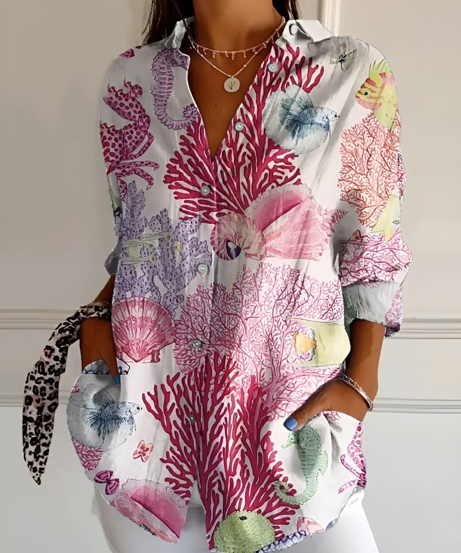 MELODIE™ – Elegant Floral Button Shirt