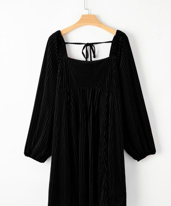 OLIVERA™ - Chic Bishop Long Sleeve A-Line Dress with Square Neck